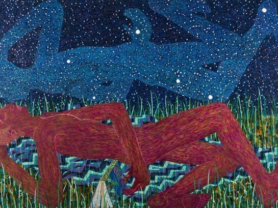 Benjamin Degen, Night Wave, 2013, Oil on linen over panel, 72 x 108 in. Courtesy: Susan Inglett Gallery, NYC.