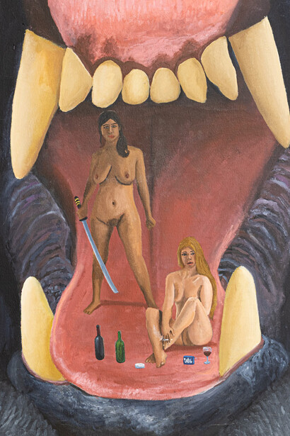 Julia Debasse, Dentro de um lobo existem duas mulheres, 2025. Cortesia da Galeria Murilo Castro