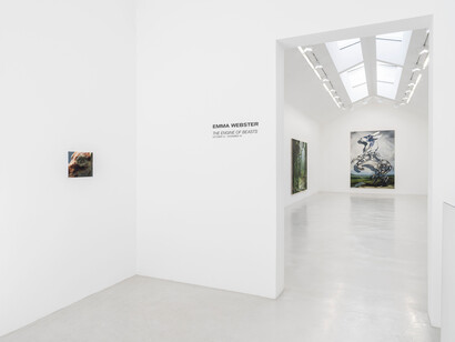Emma Webster, The engine of beasts, vue d'exposition. Courtoisie de la Galerie Perrotin