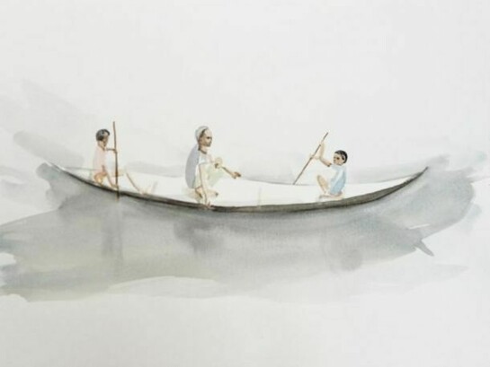 Matthew Krishanu, Boat, watercolour on paper, 2014