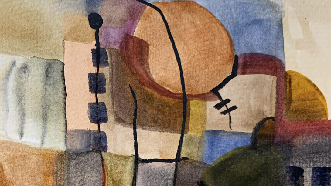 Arnaud Quercy,(1968), Paris, Francia. F - mayor, "Reflexiones #5", 2022, acuarela sobre papel