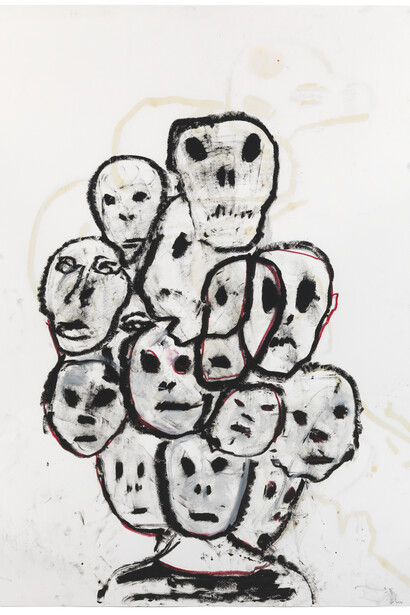 John Scott, Head Cluster, 2014, Mixed media on paper, 127 x 96.5 cm, 50 x 38 in (AFG 53518), Courtesy of the artist and Flowers Gallery, London/New York
