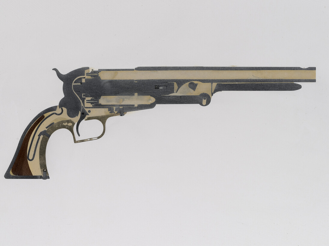 Oliver Beer, Colt Waku 1847 (Offside), 2014, Half shotgun, resine, paint. To be sectioned and immersed unique