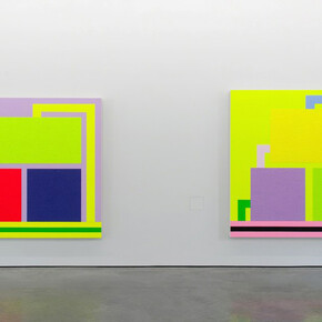 Peter Halley, Exhibition view. Courtesy of Gary Tatintsian Gallery