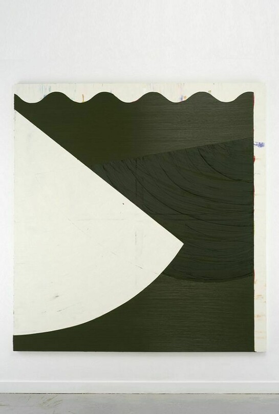 Shaan Syed, Stage right (Dark Green Horizontal With Double Swipe), 2014, 83.5 x 78 in (211.5 x 198)