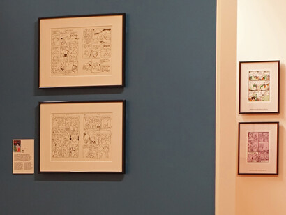 Ping-pong club. 25 years L’employé du moi, exhibition view. Courtesy of Comic Art Museum