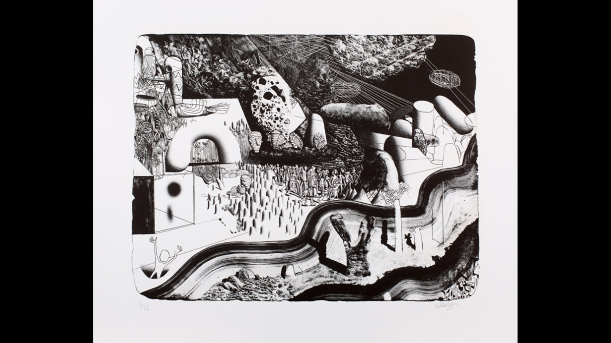 Killoffer
Première Pierre, 2017
MEL Publisher
Lithographie en noir sur BFK Rives 270g
71 x 87,2 cm
Edition de 39 ex + 4 HC