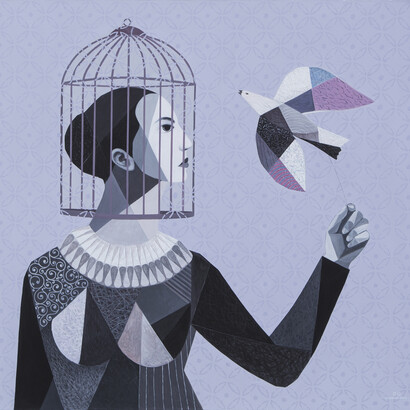 Oussama Diab, Hope, 2015, Mixed media on canvas, 150 x 160 cm