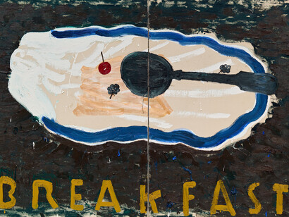 Rose Wylie, Breakfast, 2020. Courtesy of Zentrum Paul Klee