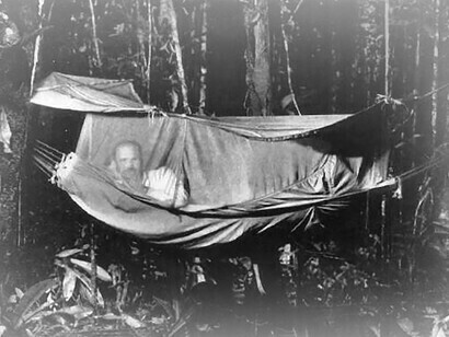 Perry Lowrey resting in a hammock Photo by Ruth Robertson. Biblioteca Nacional de Venezuela Collection, Caracas