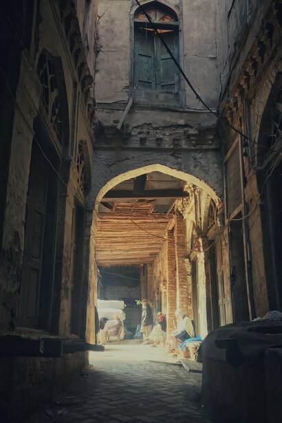 A street in the Qissa Khwani Bazaar, Peshawar, Pakistan