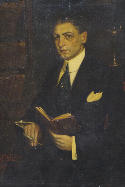 "Lettura in biblioteca", Cesare Sofianopulo, (1918)