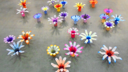 Mathilda Balatresi. Mine in fiore, installazione lamiera zincata, 2013