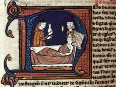 Uroscopia in un manoscritto medievale