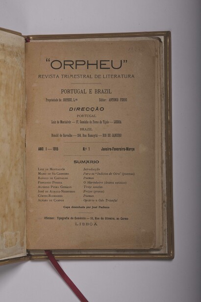 Primeira edição da revista Orpheu, de 1915 – Foto: Bione Fotografia