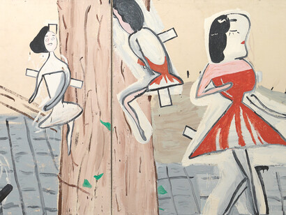 Rose Wylie, Red twink and ivy, 2002. Per gentile concessione dello Zentrum Paul Klee
