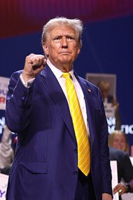 President of the United States Donald Trump speaking with attendees at a "Chase the Vote" rally at Dream City Church in Phoenix, Arizona, USA