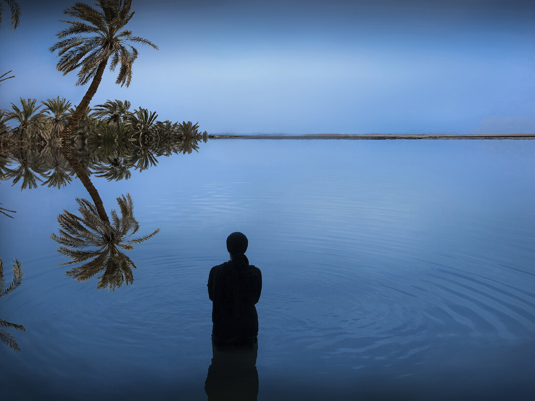 Sama Alshaibi, Birket Siwa from Silsila series, 2014, Diasec print, 166 x 250 cm, Edition 1 of 1 