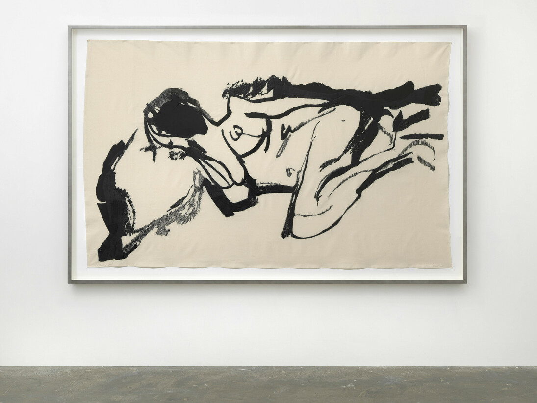 Tracey Emin, My Dreams of you, 2015;
Embroidered calico,
176 x 273 cm,
Courtesy: Galleria Lorcan O’Neill
