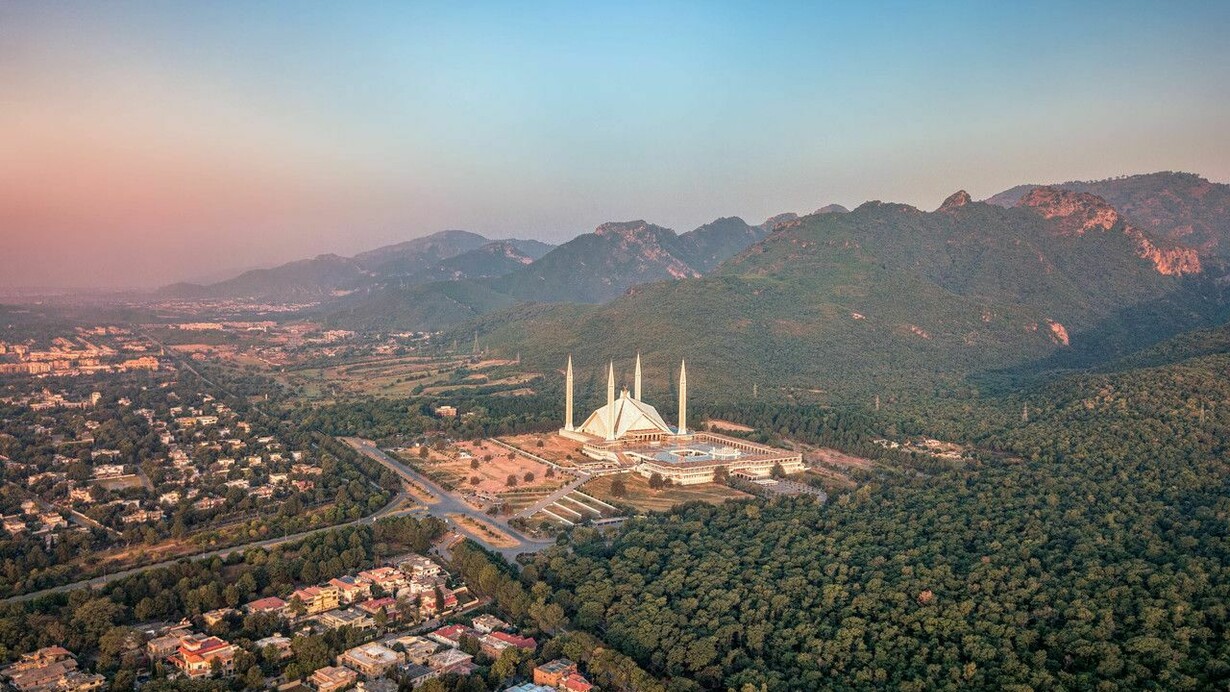 Aerial view of the capital city of Islamabad, Pakistan