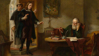 Solomon Alexander Hart- Milton visitando a Galileo cuando era prisionero de la Inquisición