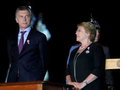 Macri y Bachelet, actuales mandatarios de Argentina y Chile