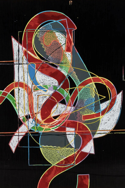Frank Stella, Pergusa three (from the circuits series), 1982. Courtesy of Susan Sheehan Gallery