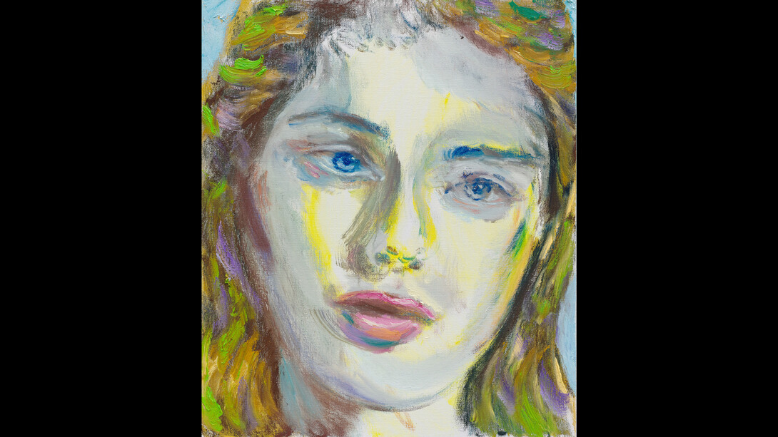 Jiang Cheng, e-131 Helen, 2022, oil on canvas, 100×85 cm. Courtesy of the artist and Tara Downs, New York