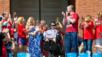 The ALS Ice Bucket Challenge raising awareness for amyotrophic lateral sclerosis, 2015