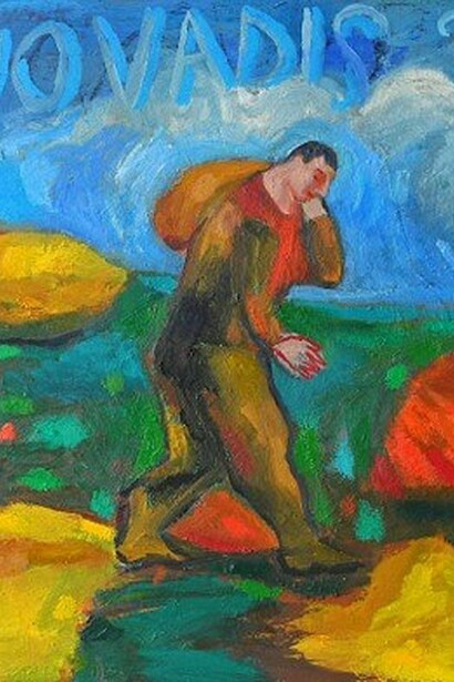 Sandro Chia, Quo Vadis? (detail), 2013, oil on canvas, 50 x 60 cm