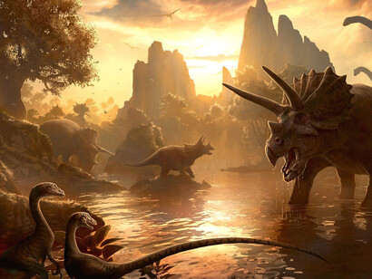Dinosauri, triceratopi e diplodocus