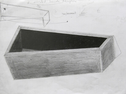 Frances Richardson, The Adoration IV Morphine Assisted Suicide, 2010, Graphite and ink on paper, 29.5 x 42 cm. Courtesy of VITRINE