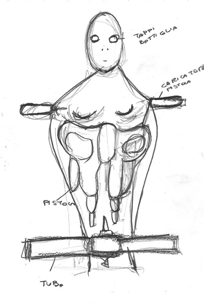 Marco Bolognesi. Bozzetto preparatorio  Techno Mutant