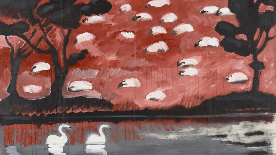 Karl Horst Hödicke, Sheep und zwei schwaene (detail), 1987. Courtesy of Leo Gallery 