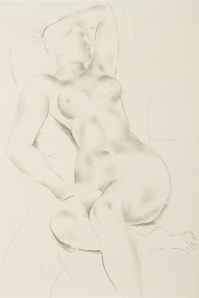 Christopher Wood, Seated Nude, undated, pencil, Image courtesy of The Ingram Collection