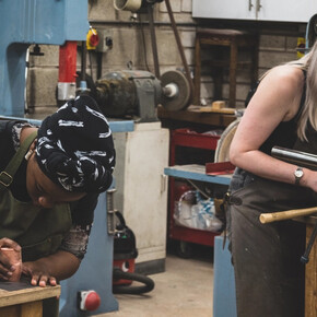 Artists in the artspace. Courtesy of YSP Gallery