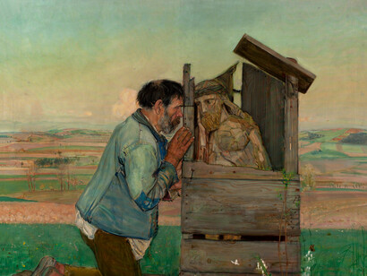 Vlastimil Hofman, Beichte, 1906, detail
