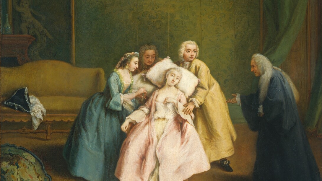 Pietro Longhi, Lo svenimento, cm. 49 x 61, National Gallery of Arts di Washington 