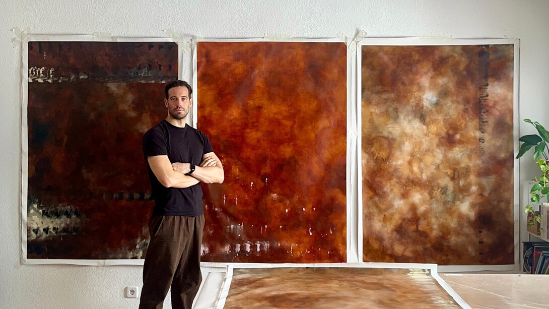 Gianluca Lattuada nel suo studio a Madrid