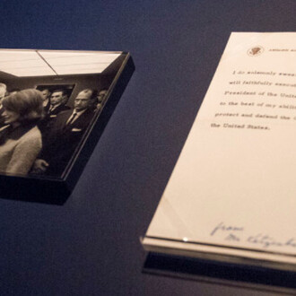 November 22, 1963, Exhibition view. Courtesy of LBJ Presidential Library