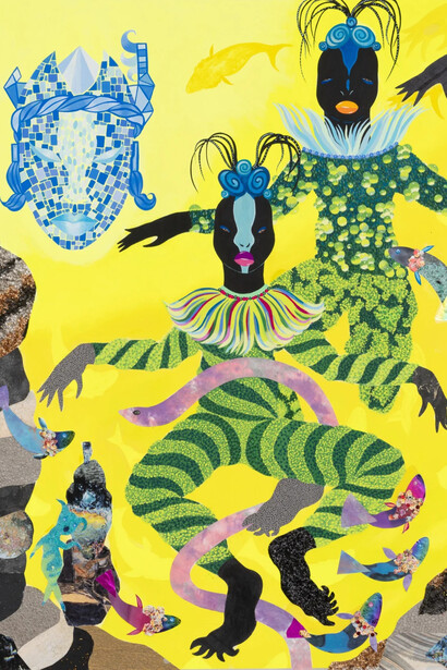 Grace Lynne Haynes, A little past noon / The women with no address / From the sun of the morning / Put out to sea / Safe from capricious waters / At home into worlds, 2025. Courtesy of Welancora Gallery