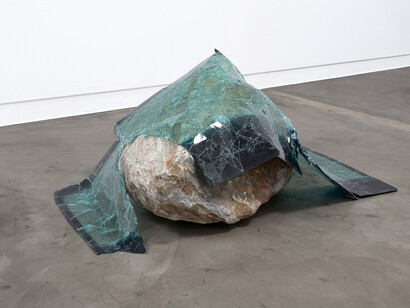 Anya Gallaccio
rhymes of goodbye, 2011
rock and broken car wind screen
rock: 39 3/8 x 27 9/16 x 18 1/2in. (100 x 70 x 47cm) Courtesy of the artist, Annet Gelink Gallery, Amsterdam, Blum & Poe, Los Angeles, New York & Tokyo, Lehmann Maupin, New York & Hong Kong and Thomas Dane Gallery, London


