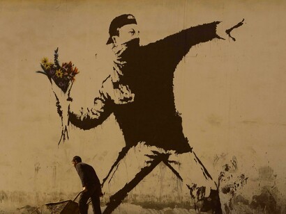 Grafiti de Banksy en el Muro de Cisjordania (Belén)