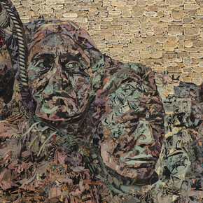 Once Upon A Time In America, 103 x 140 cm, comic collage in wood, 2018 (no border) 