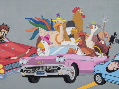 Chicken Little and the Culture of Fear, Exhibition view. Courtesy of Ronald Feldman Fine Arts