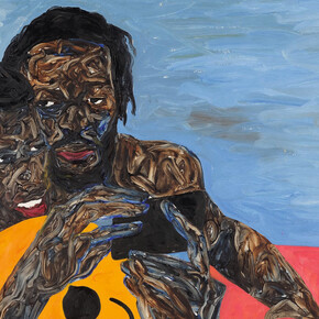 Amoako Boafo, Mr. Palm with the yellow ball, 2019. Courtesy of Lower Belvedere