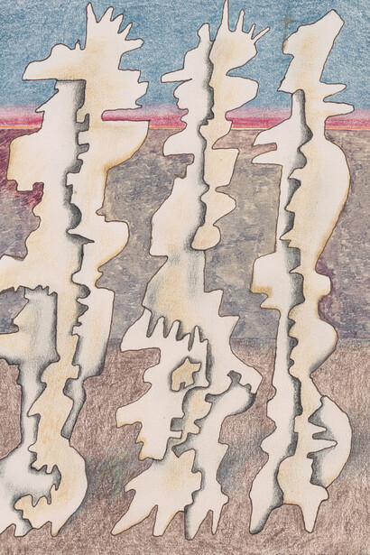 George Morrison, Three surrealist forms, automatic (detail), 1984. Courtesy of Frist Art Museum