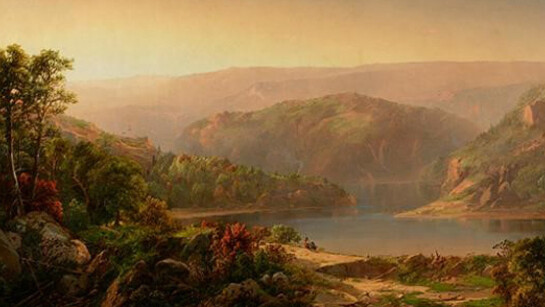 William Louis Sonntag (1822-1900), Morning in the Blue Ridge Mountains, Va., ca. 1858, oil on canvas. The Robert L. Stuart Collection, the gift of his widow Mrs. Mary Stuart