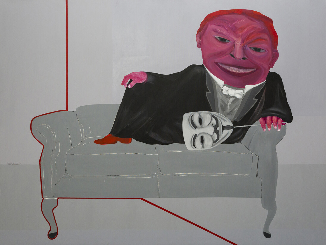 Kais Salman, The Anonymous Arab, 2014, Acrylic on canvas, 150 x 200 cm