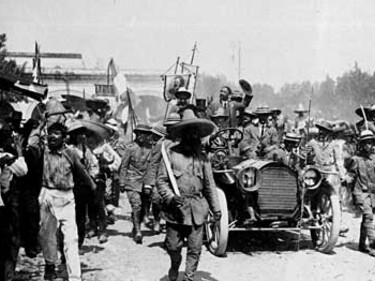 Francisco I. Madero and Emiliano Zapata in Cuernavaca, Mexico. Zapata later rebelled against Madero in 1911 over delays in implementing land reform